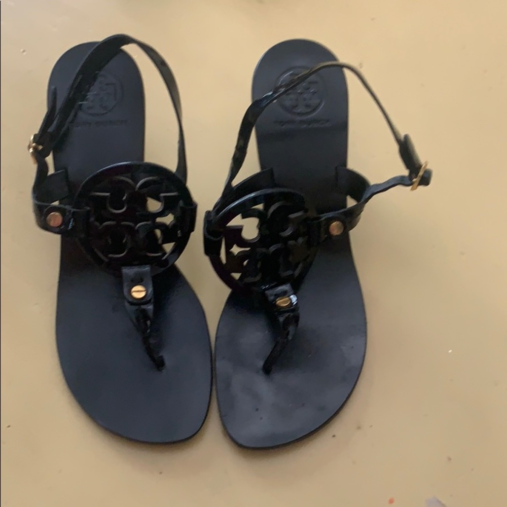 Tory Burch size 7 black sandals with heel